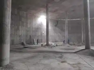 Parte interna do reservatório