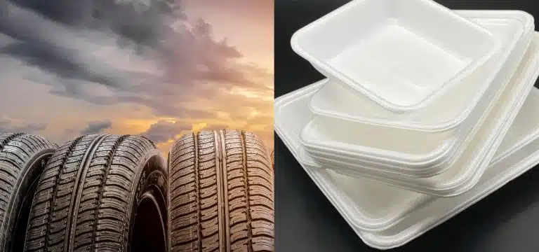 Isopor e borracha de pneus
