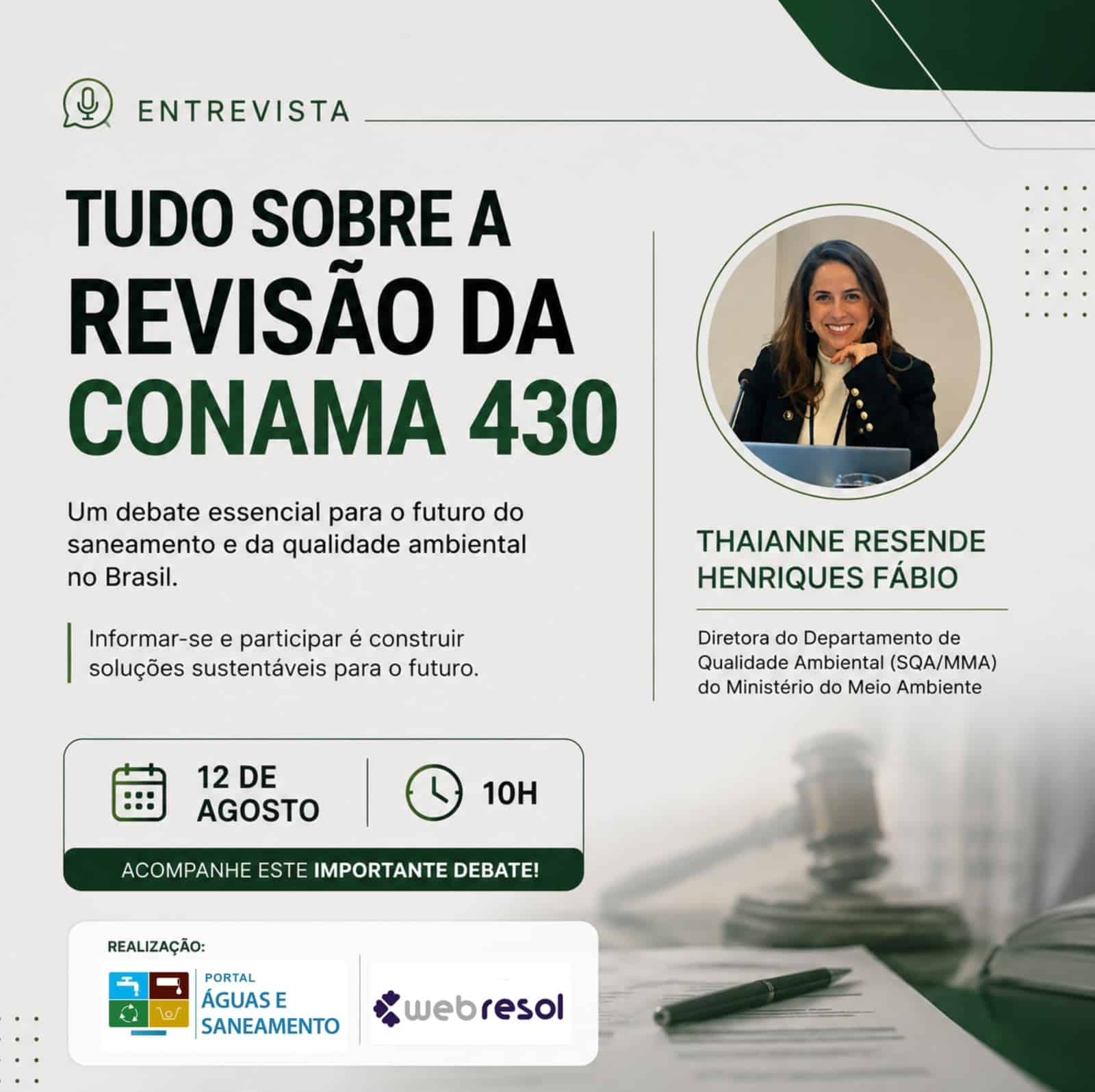 Tudo sobre a revisão da CONAMA 430 | Entrevista com Thaianne Resende Henriques Fábio
