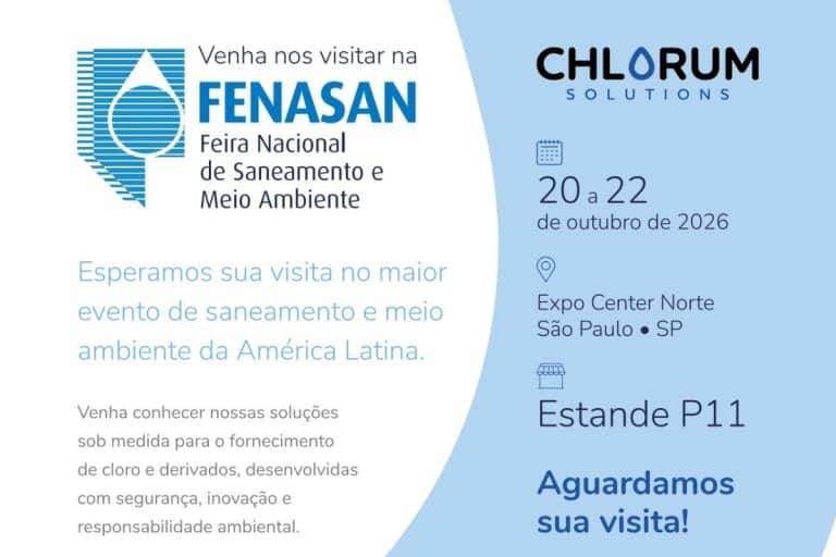 Chlorum Solutions apresenta na Fenasan 2026 modelo que transforma a logística de cloro-álcalis no saneamento