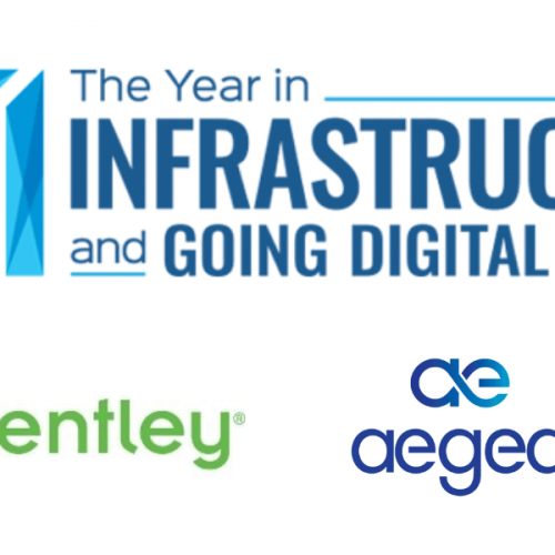 LOGO: YII- The Year in Infrastructure and Going Digital Awards. Bentley Logo. AEGEA Logo
